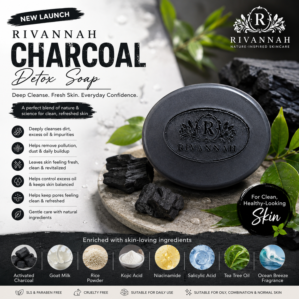 Rivannah Charcoal Soap 🖤 Deep Clean. Fresh Skin.